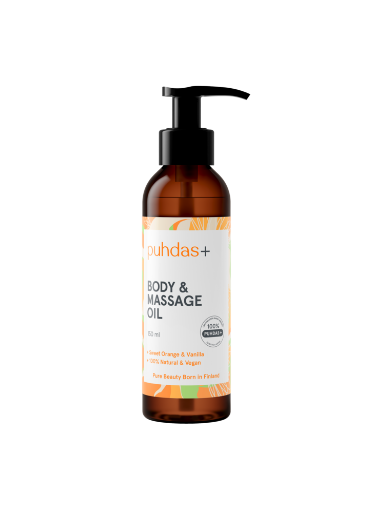 Puhdas+ Massage oil Orange & Vanilla 150 ml