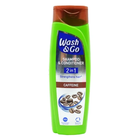 Wash & Go 2-in-1 kofeiinishampoo ja hoitoaine - 180ml