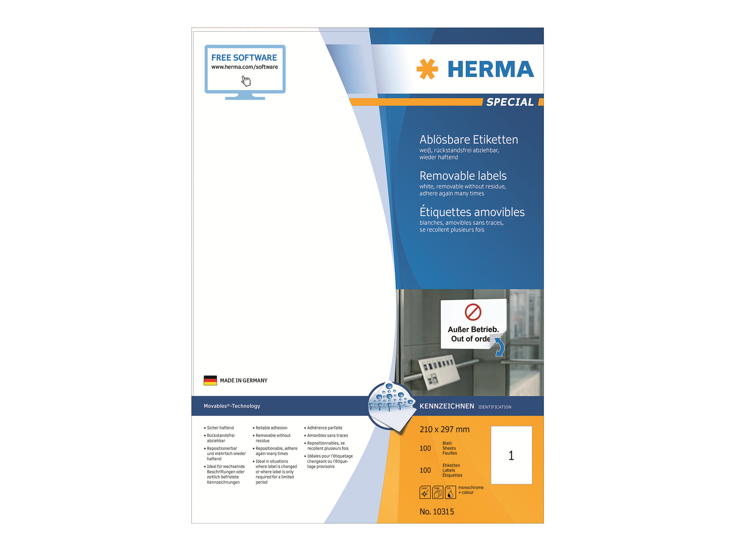 Herma label removable 210x297 (100)