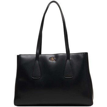Calvin Klein Ostoskassi 'Monogram Logo Business Tote' musta