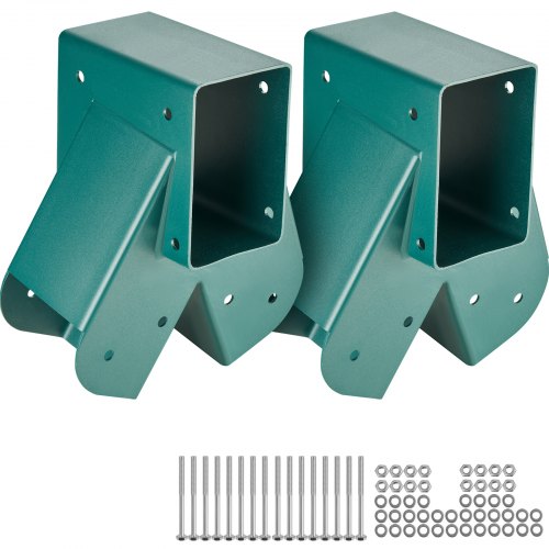 VEVOR A-Frame Middle Swing Set Brackets, Heavy Duty Carbon Steel Swing Set Hardware with Mounting Hardware, DIY Swing Set Bracket Swing Set Kit for 101.6x101.6mm Legs & 101.6x152.4mm Beam, Green 2Pcs