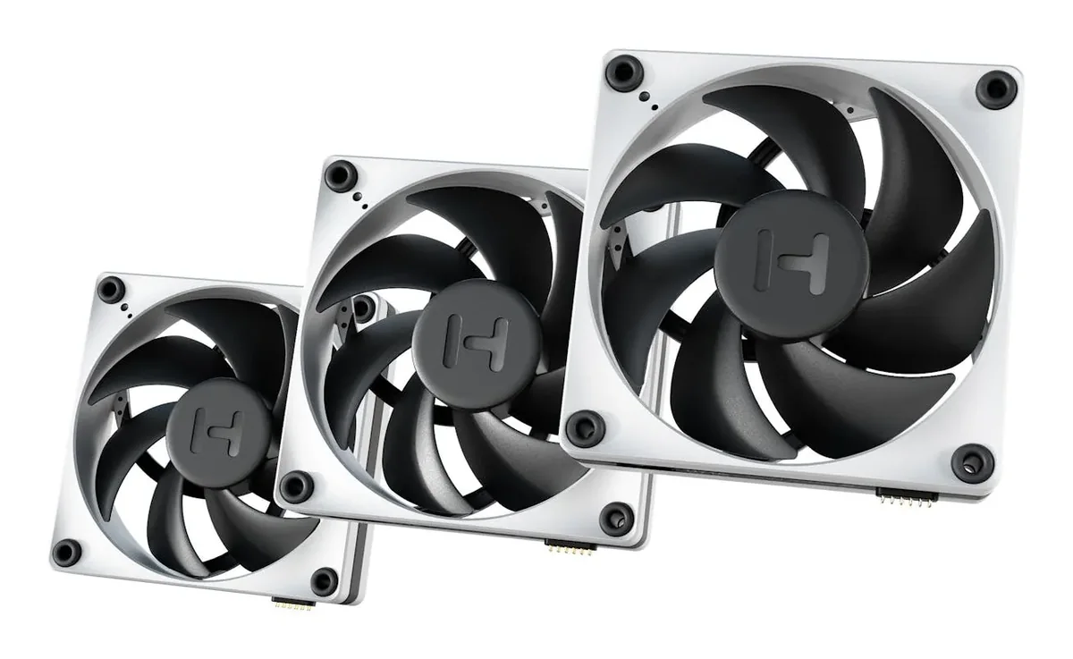 HYTE THICC FP12 Fan 3 Pack - Kotelotuuletin - 120mm - Valkoinen mustilla siivillä - 47 dBA