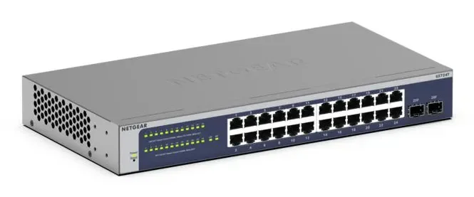 Netgear GS724Tv6 24-Port Gigabit Ethernet Smart Switch 2 SFP Ports