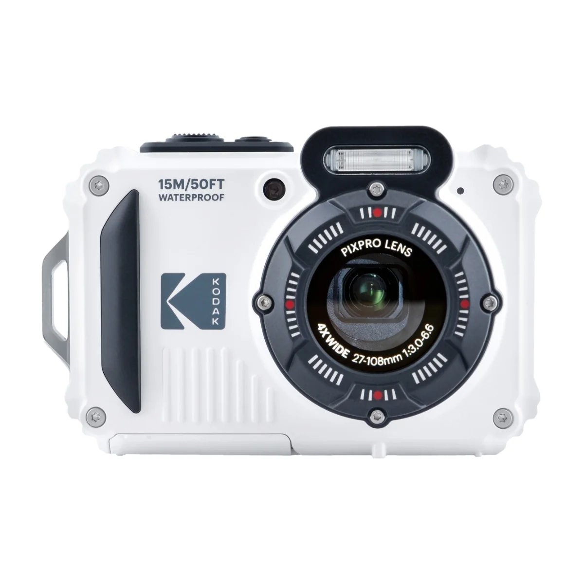 Kodak PIXPRO WPZ2, 16,76 MP, 4608 x 3456 pikseliä, BSI CMOS, 4x, Full HD, Valkoinen