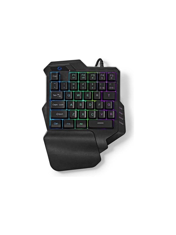 Nedis - keyboard - wired single-handed gaming - black - Pelinäppäimistö - Musta