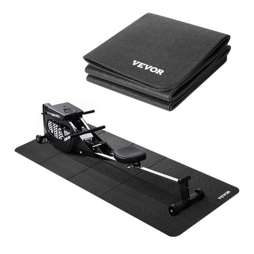 VEVOR Foldable Walking Pad Treadmill Mat, 6 mm Thick, 610x1730 mm Exercise Equipment Mat for Elliptical on Carpet Hardwood Floor, High Density PVC Floor Protector, Waterproof and Non-slip for Home Gym