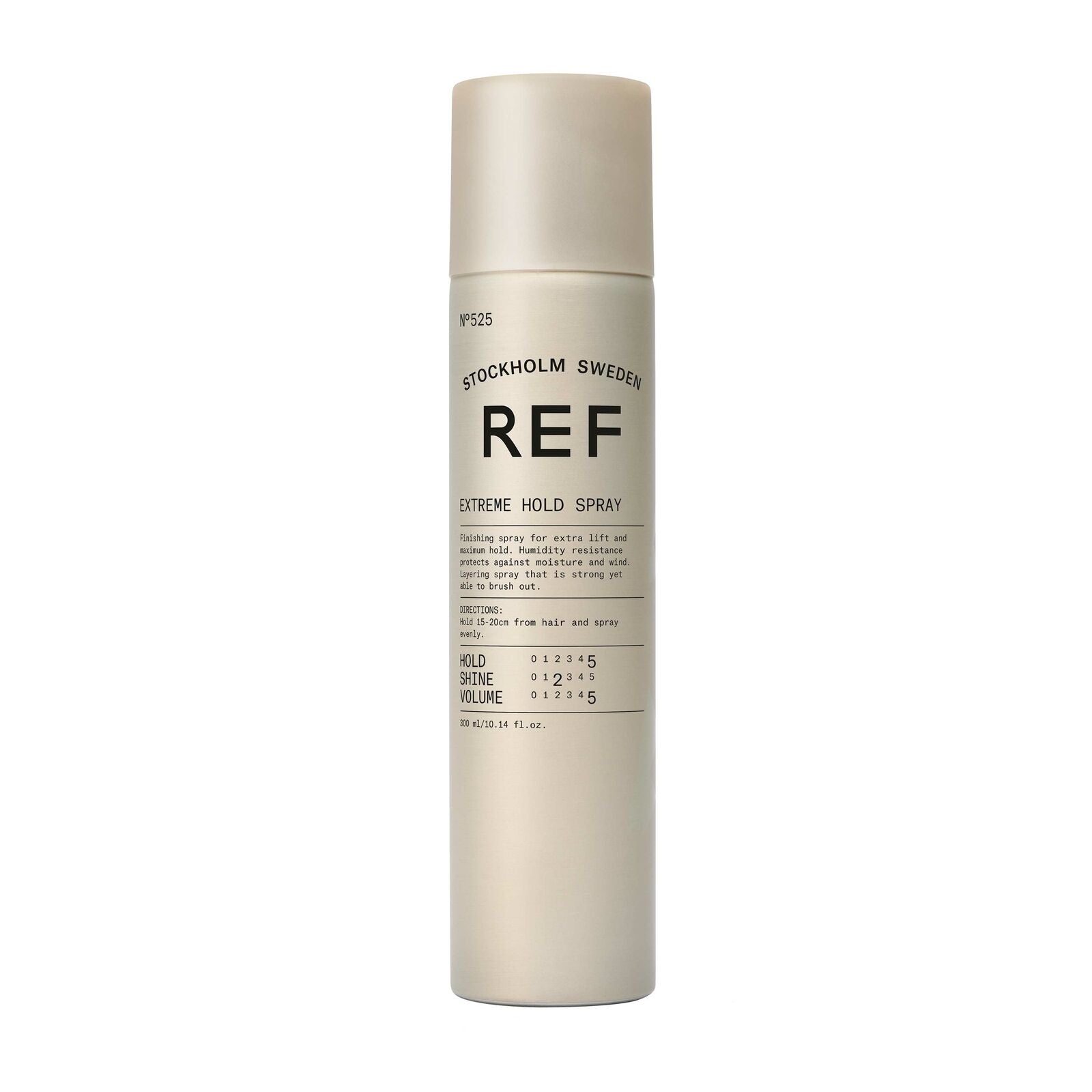 Ref Stockholm, Muotoilu- ja viimeistelylakka nro 525, Vegaaninen, Hiuslakka, Viimeistely, Extreme Hold, 300 ml