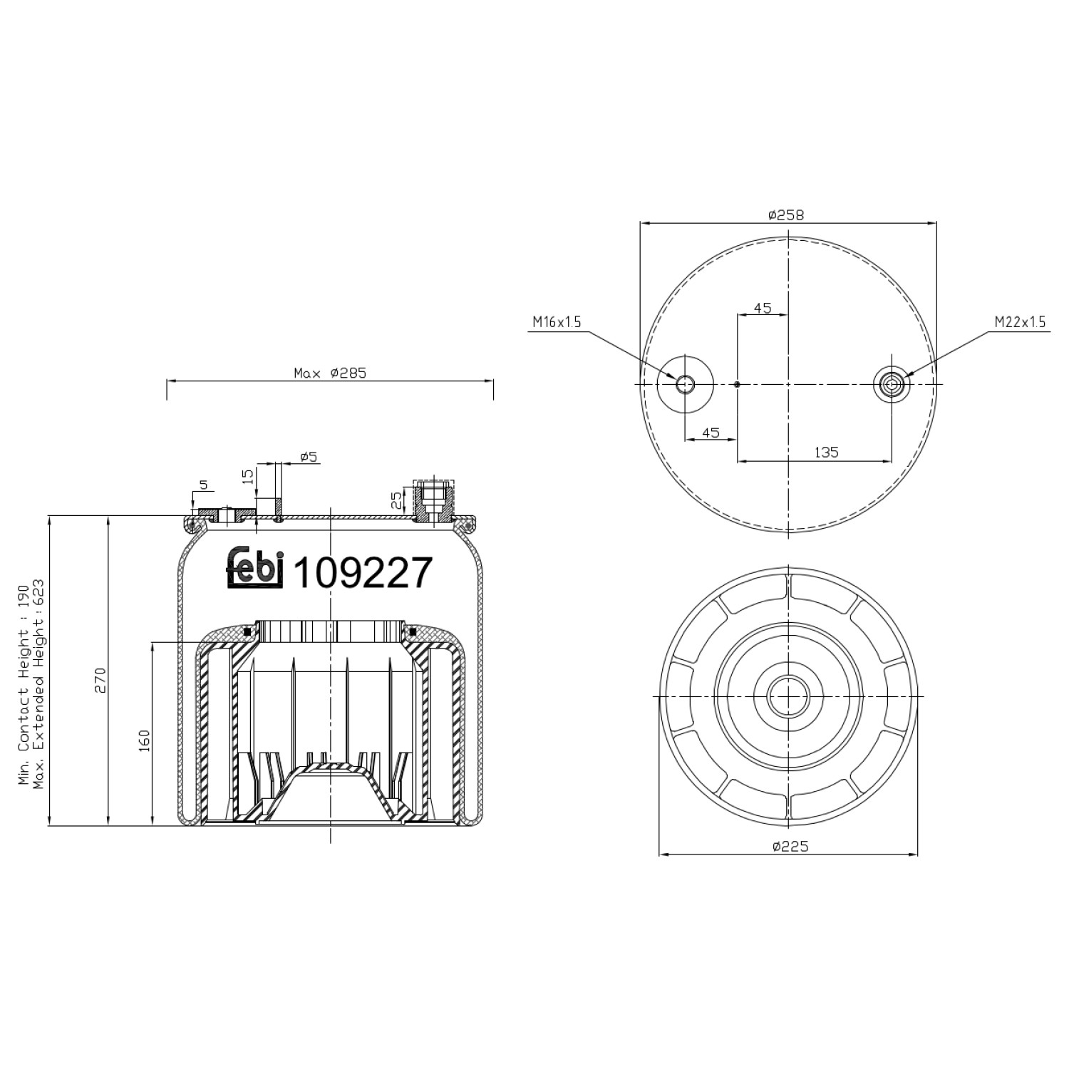 Metallipalje, ilmajousitus FEBI BILSTEIN 109227