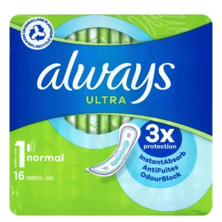 Always Ultra Normal Day Size 1 Hygieeniset Siteet – 16 kpl