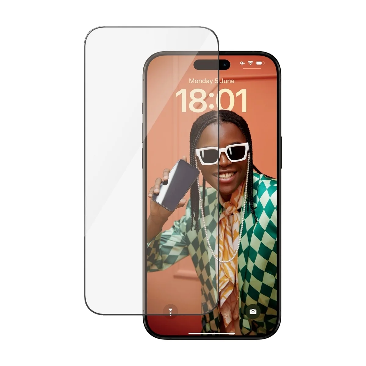 PanzerGlass iPhone 15 Pro Max näytön suojalasi Ultra-Wide Fit mukana sovitin