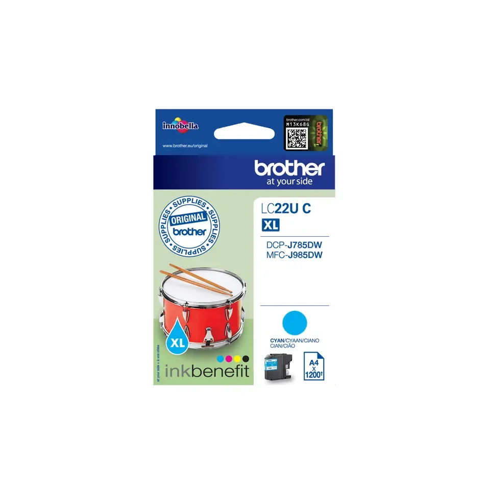 Brother LC22UC XL -mustekasetti, syaani