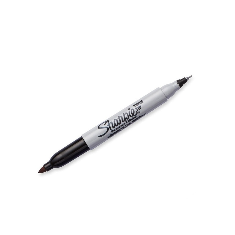 Sharpie Kaksipäiset -permanenttitussit | Kapea ja erittäin kapea kärki | Musta | 12 kpl