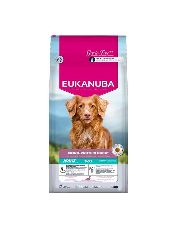 Eukanuba Daily Care Mono-Protein Duck, Koiran kuivaruoka, Adult, 12 kg