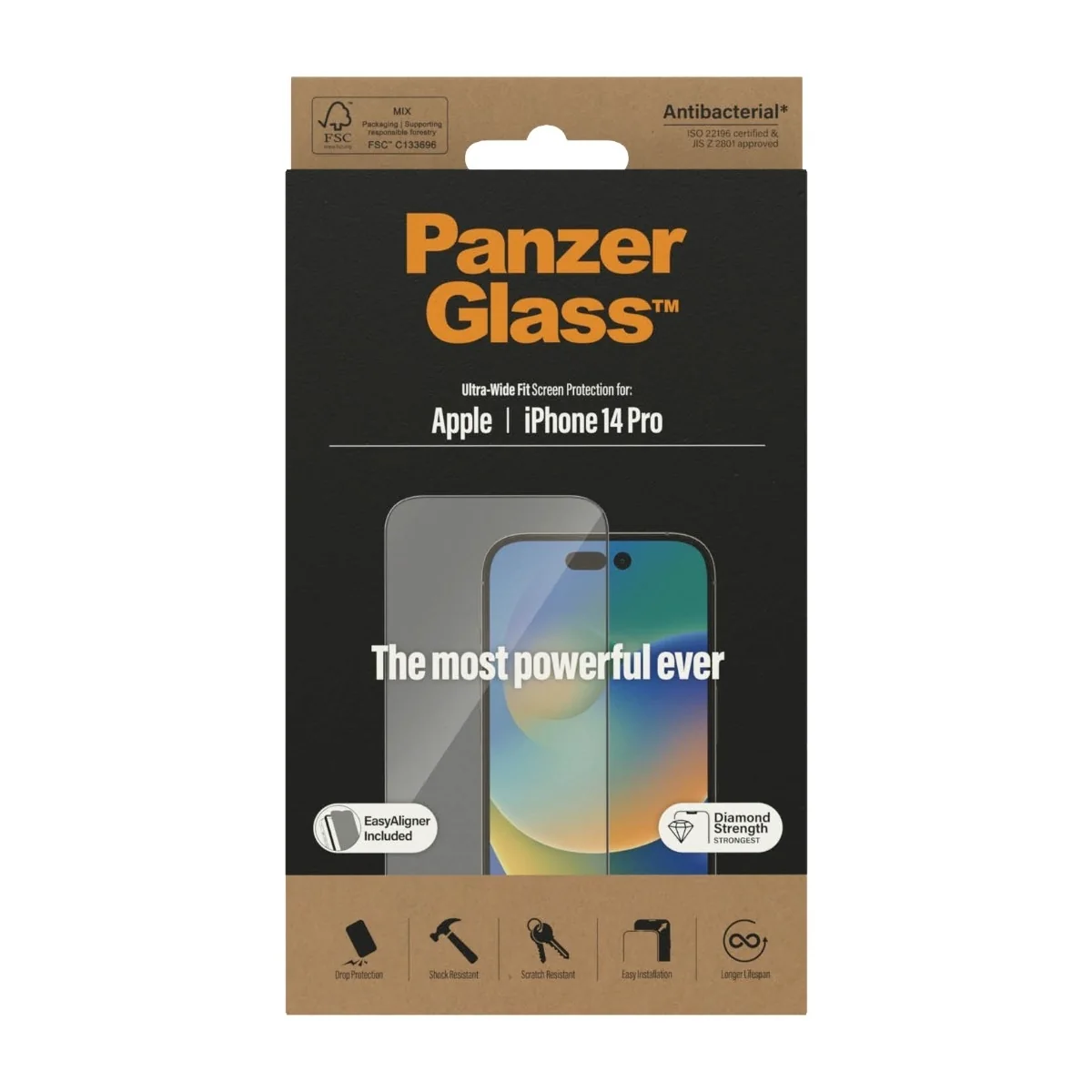 PanzerGlass iPhone 14 Pro antibakteerinen näytön suojalasi