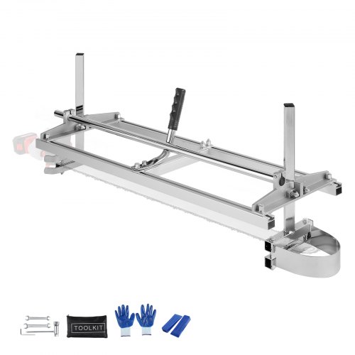 VEVOR Portable Sawmill 35.6cm-91.4cm Guide Bar Galvanized Steel Chainsaw Planking 0.5cm-30cm Thickness, Wood Lumber Cross Cutting Saw Mill for Builders and Woodworkers, Silver