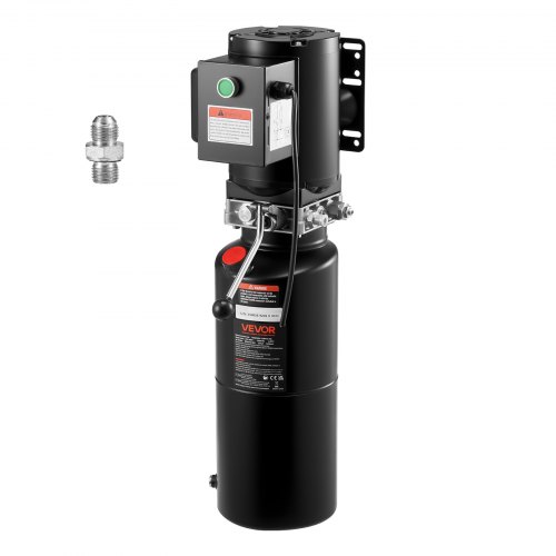 VEVOR Hydraulic Pump Power Unit, AC 220V, 10 Quart Single Acting Hydraulic Unit, 6.3 L/min Oil Flow, Max Discharge Pressure 22 MPa for Dump Truck, Auto Repair Garage, Car Lifting Platforms, Black