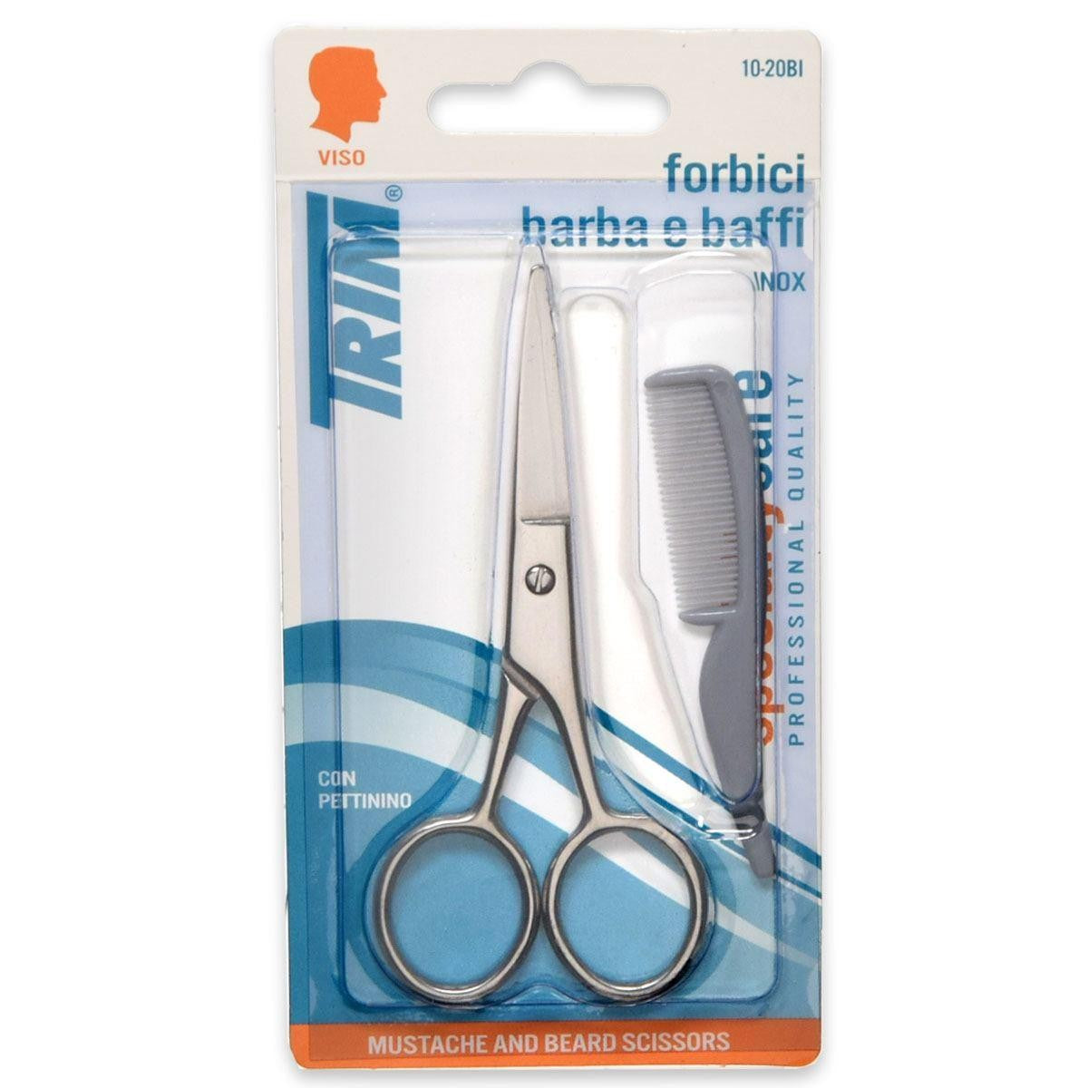 Trim Forbici Barba E Baffi Inossidabile Con Pettinino — Forbici per barba