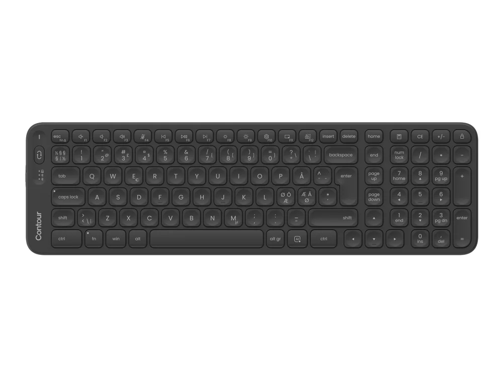 Contour Balance Mid-Size -langaton ergonominen näppäimistö, musta