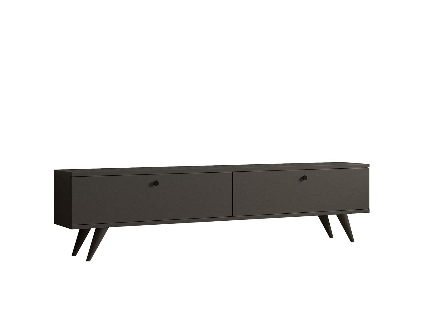 Norda Design Moderni antrasiitinharmaa TV-taso, 160 cm, 100 % melamiinipinnoitettu, 18 mm paksu, useita hyllyjä ja säilytystilaa