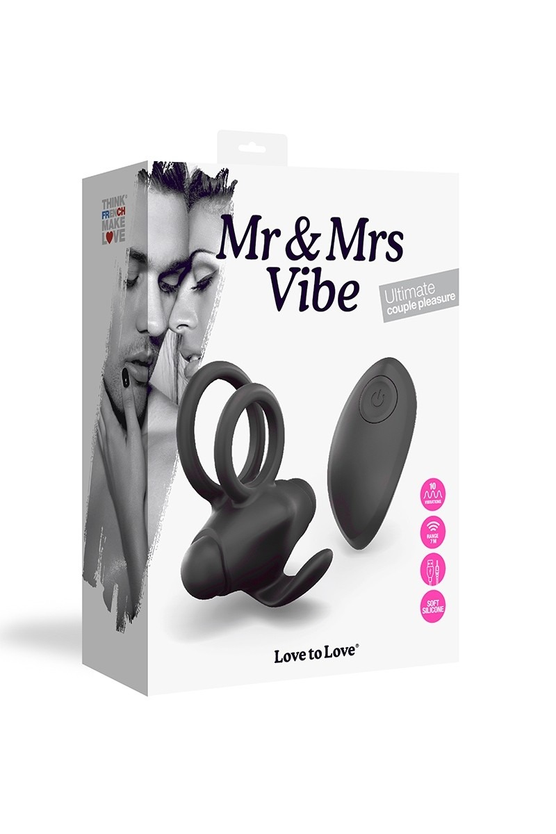 Love To Love Mr &amp; Mrs Vibe kauko-ohjattava värisevä kaksoisrengas