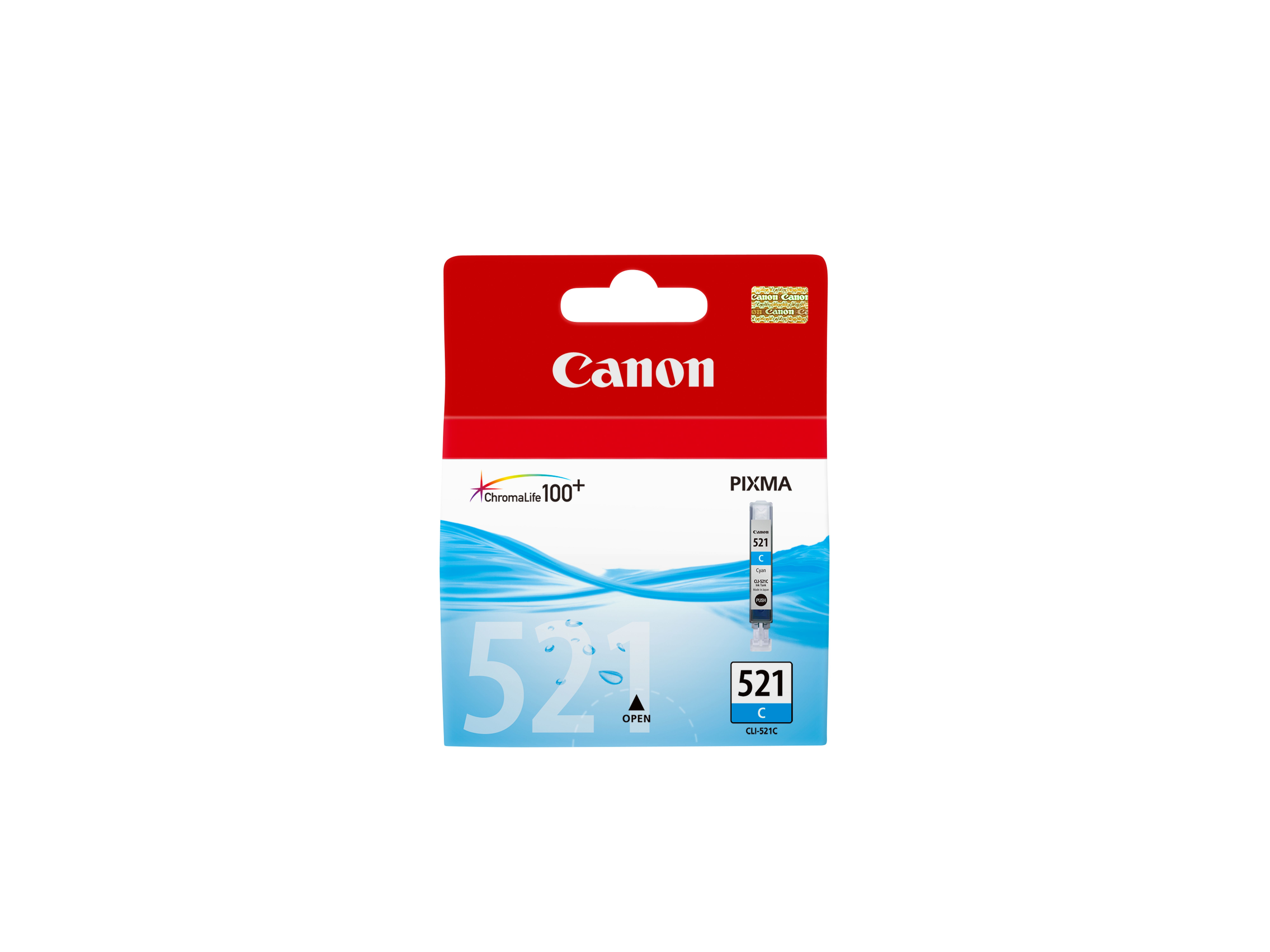 Canon CLI-521C - 9 ml - syaani - alkuperäinen - mustesäiliö - PIXMA iP3600, iP4700, MP540, MP550, MP560, MP620, MP630, MP640, MP980, MP990, MX860, MX870, MP620, MP630, MP640, MP980, MP990, MX860, MX870