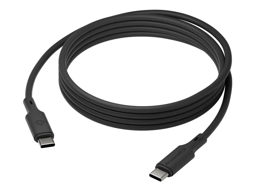 dbramante1928 IT - USB-kaapeli - 24-nastainen USB-C 24-nastaiseen USB-C:hen - 2 m - jopa 100W latausteho - musta