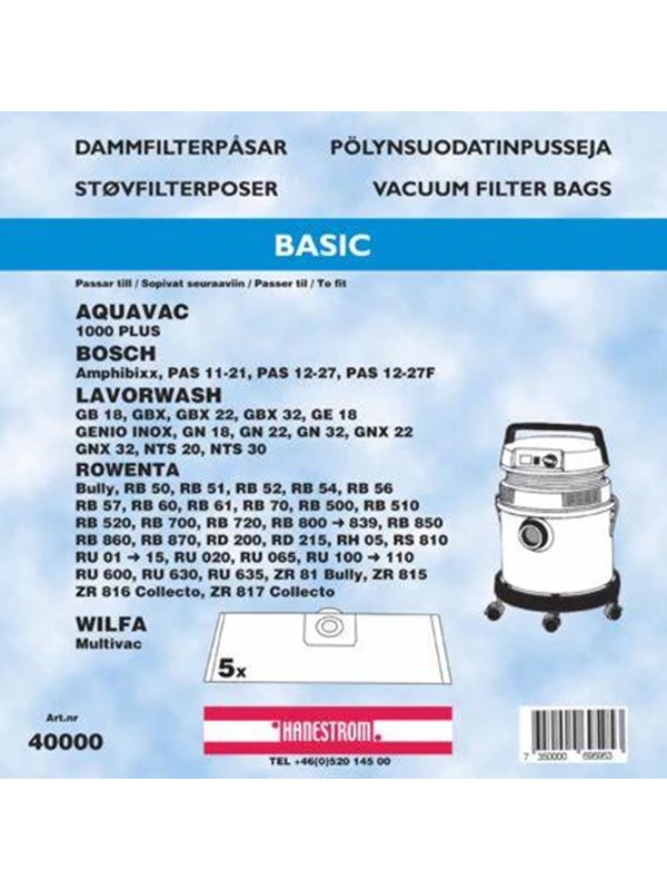 Haneström Pölypussit, paperi, 5kpl. DU12261 Vastaa: N/A