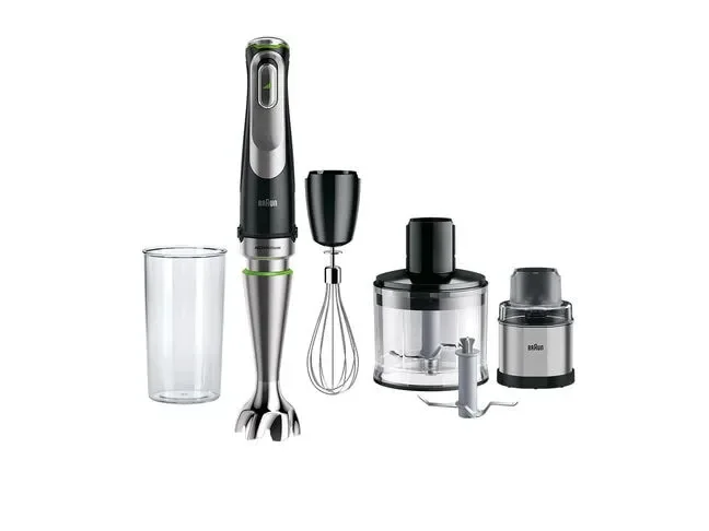 Braun MultiQuick 9 MQ9138XI, Upotettava sekoitin, 0,6 L, Jäänmurskaus, 1,2 m, 1200 W, Musta, Ruostumaton teräs