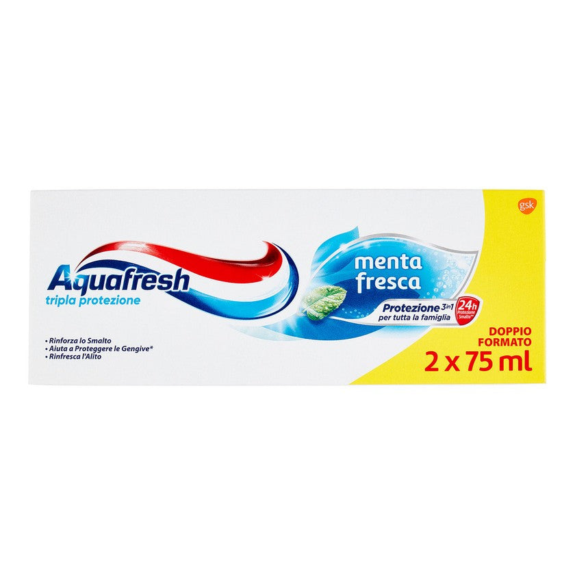 Aquafresh Hammastahna Kaksipakkaus 75 ml x2 Raikas Minttu
