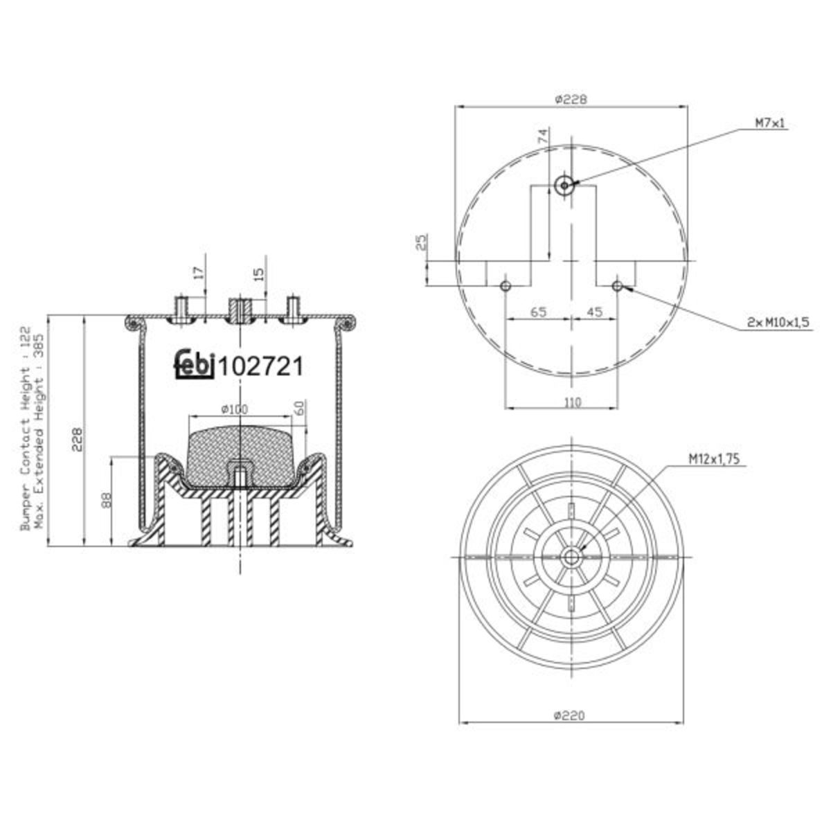 Metallipalje, ilmajousitus FEBI BILSTEIN 102721