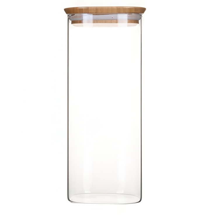 Korkea lasipurkki bambukannella 2,2 l, Pebbly
