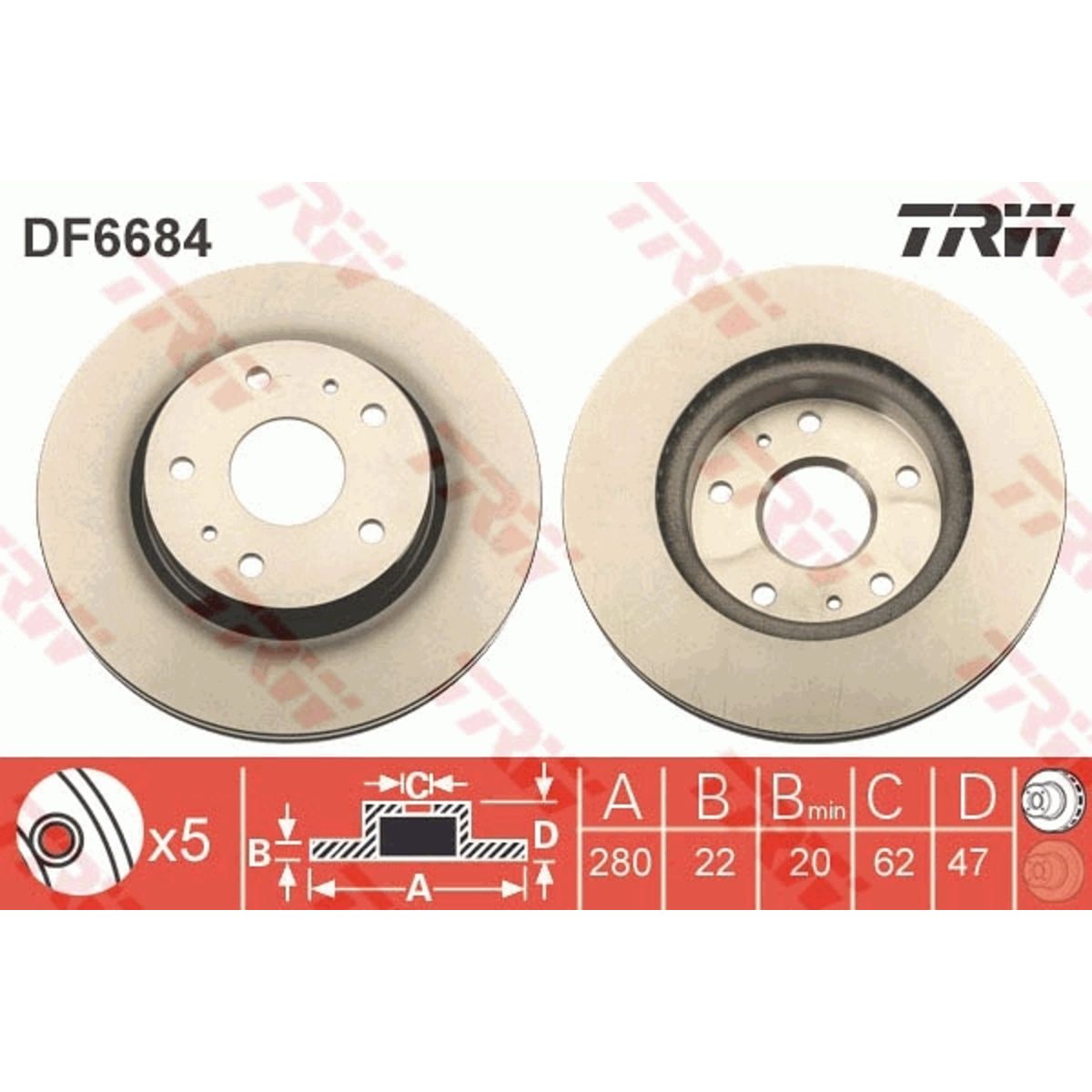 Jarrulevy TRW DF6684