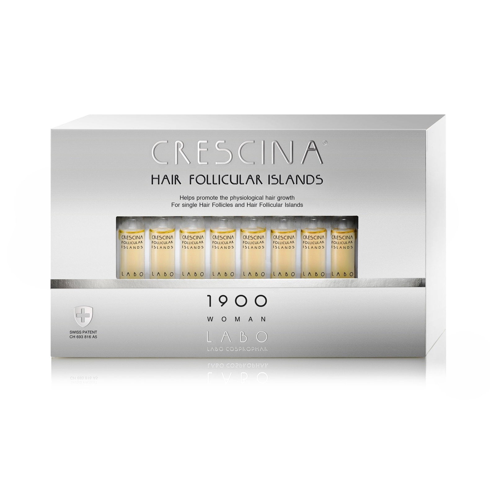 Labo Crescina Follicular Islands 1700 Ampullit hiustenkasvun stimulointiin Hiuspohjan hoitoseerumi naisille 20 kpl