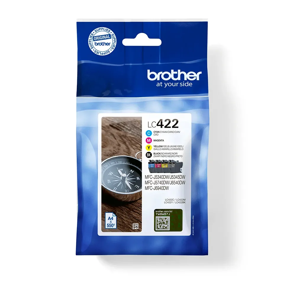 Brother LC422VAL -mustekasettipakkaus, monivärinen, 4 kpl