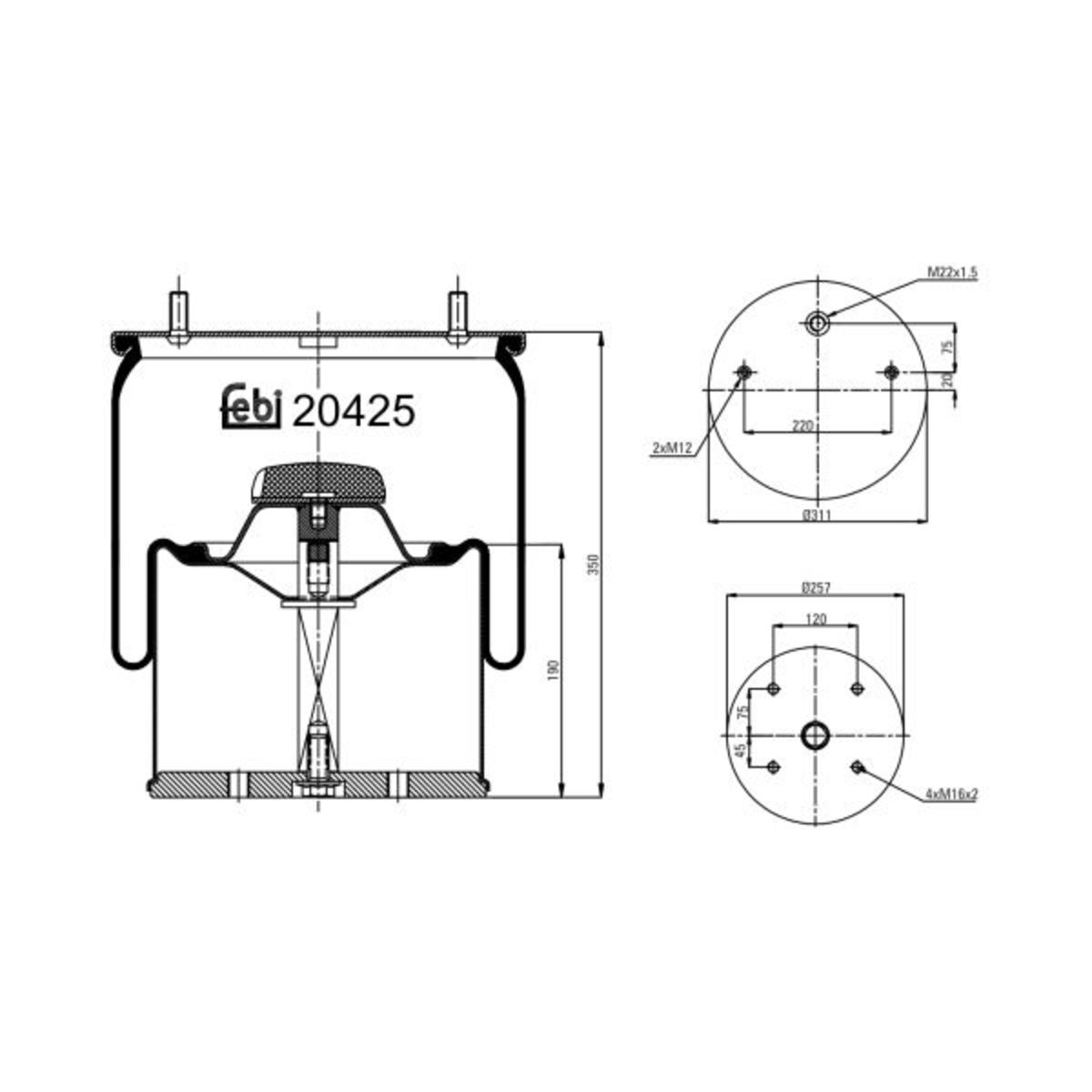 Metallipalje, ilmajousitus FEBI BILSTEIN 20425
