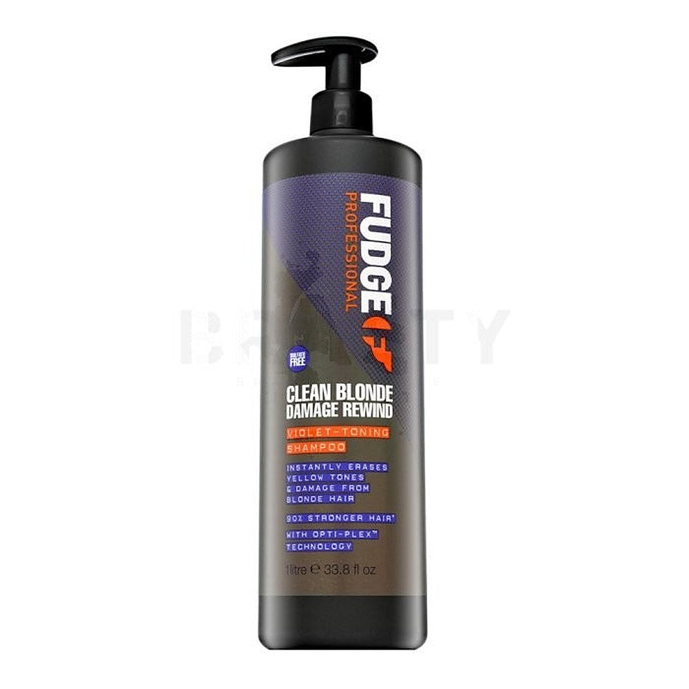 Fudge Professional Clean Blonde Damage Rewind Violet-sävyttävä shampoo 1000 ml