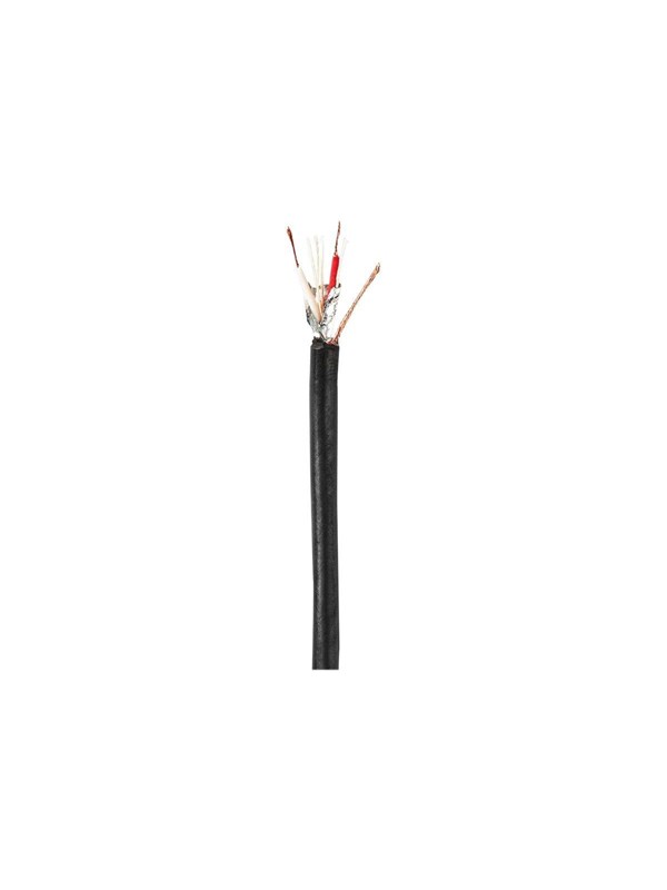 Mikrofonikaapeli | 2 x 0.25 mm2 | Kupari | 100.0 m | Pyöreä | PVC | Musta | Kela