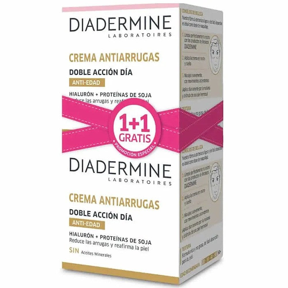 Diadermine Päivävoide Ryppyjä Vastaava Kaksoistoiminta 50ml Setti 2 Kappaletta — Päivävoide Kasvoille