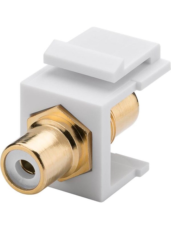 Goobay Keystone-modul RCA 2x cinchuttaget, vit, Guldpläterad