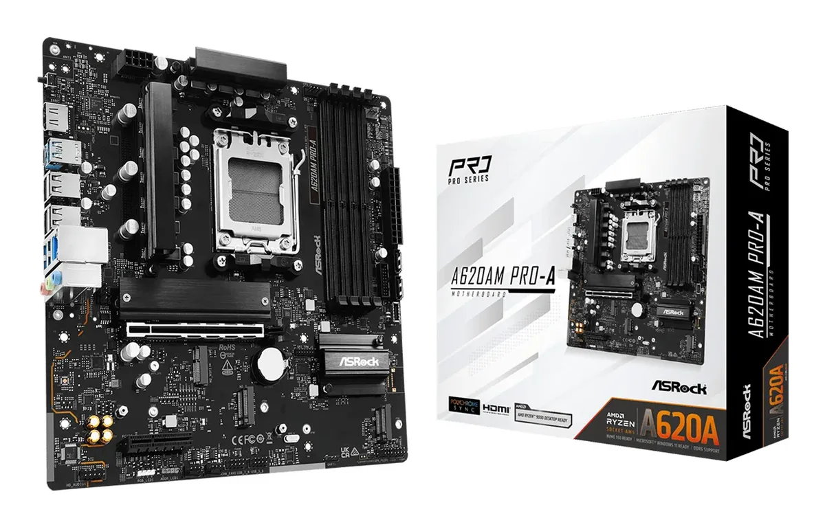ASRock A620AM PRO-A Emolevy - AMD A620A - AMD AM5 - DDR5 RAM - Micro-ATX