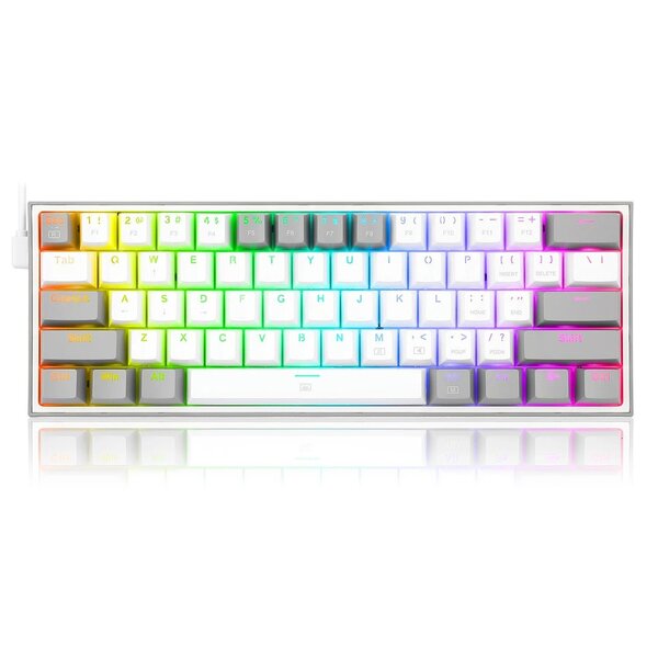 REDRAGON K617-RGB Fizz RGB White/Grey keyboard - Pelinäppäimistö - Englanti (US) - Valkoinen