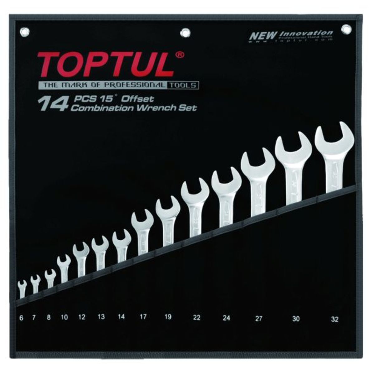 Ruuvi- ja kiintoavainsarja TOPTUL 14Stk (6 7 - 22 24 27 30 32 mm)