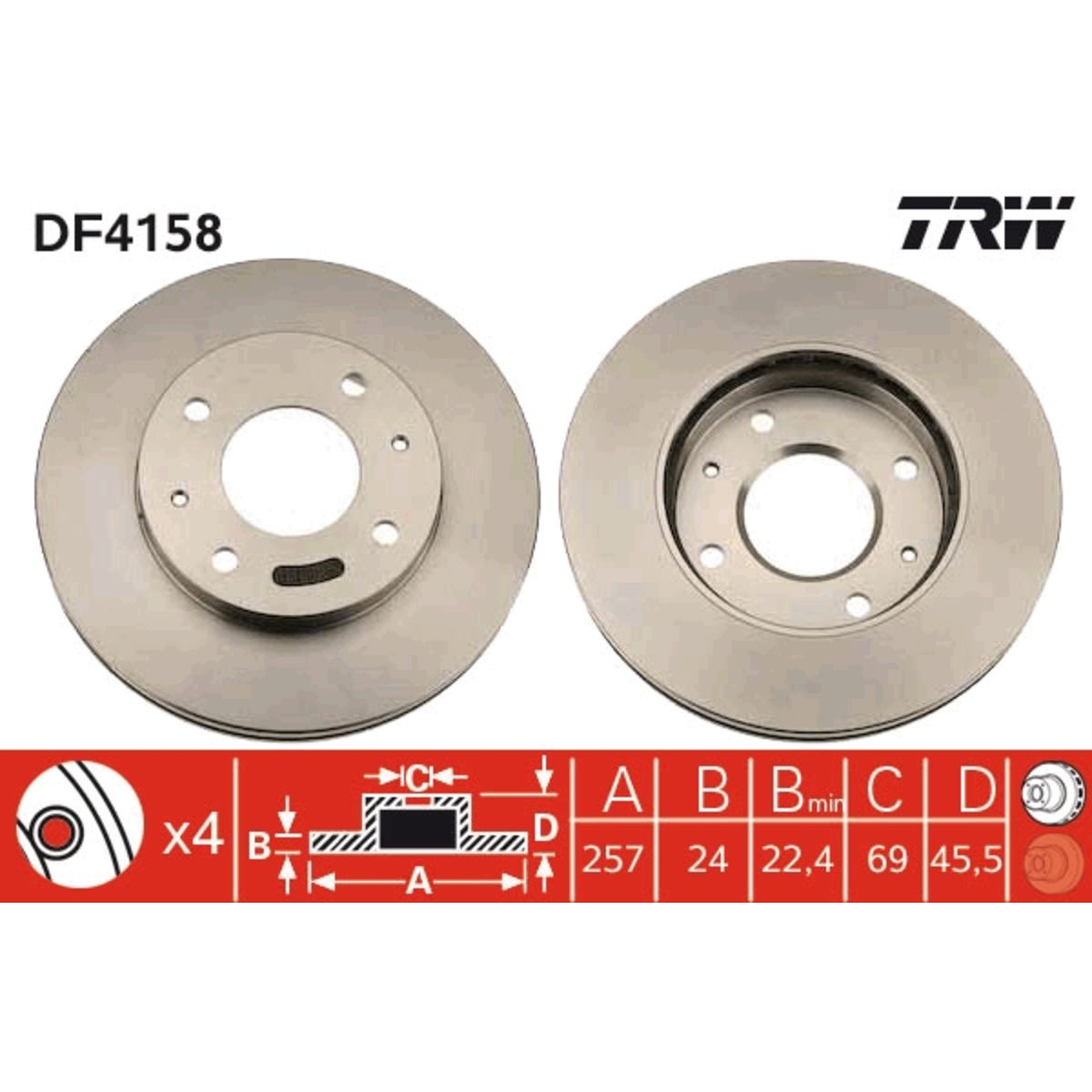 Jarrulevy TRW DF4158