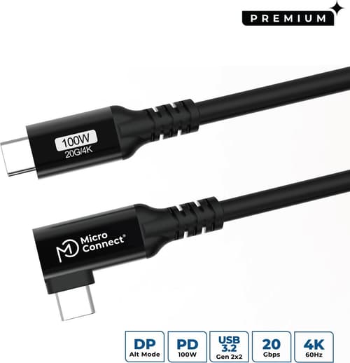 Microconnect 100w 20gbps 2m Usb-c Usb-c Musta