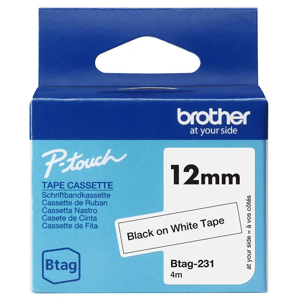 Brother BTAG-231 - label tape - 1 cassette(s) - Roll (1.2 cm x 4 m)
