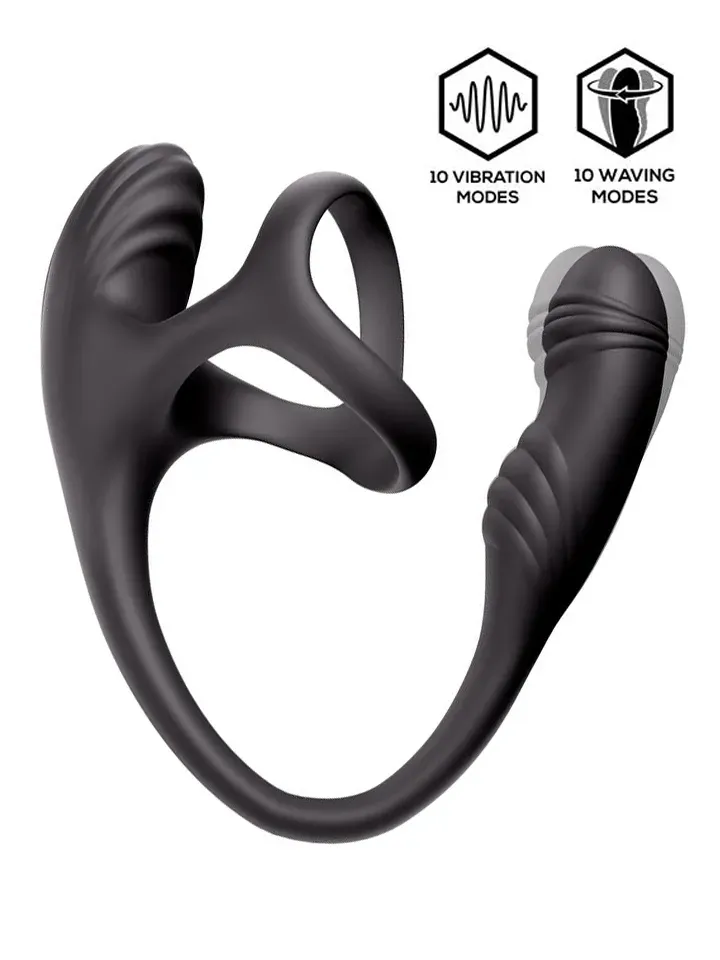 Kamber Waving Vibrating Anal Plug & Cockring Anaalitappi penisrenkaalla