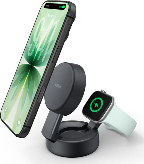 Belkin Ultracharge Pro 2-in-1 Magnetic Charging Dock 25w Qi2 Musta