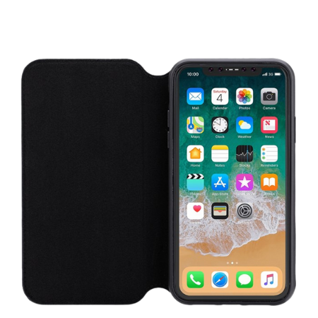 3sixT Slimfolio Flip Cover iPhone XS Max - musta