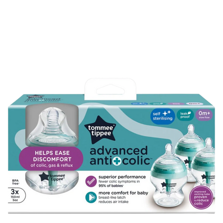 Tommee Tippee Advanced Anti-Colic 0+ Kuukautta Tuttipullot – 3 x 150 ml