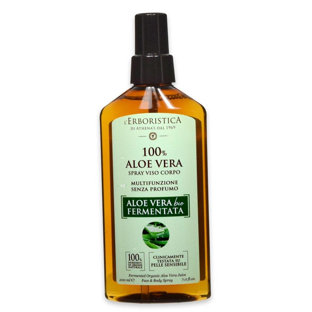 L' Erboristica Suihkevesi 100% Fermentoitua Luomu Aloe Veraa 200 ml